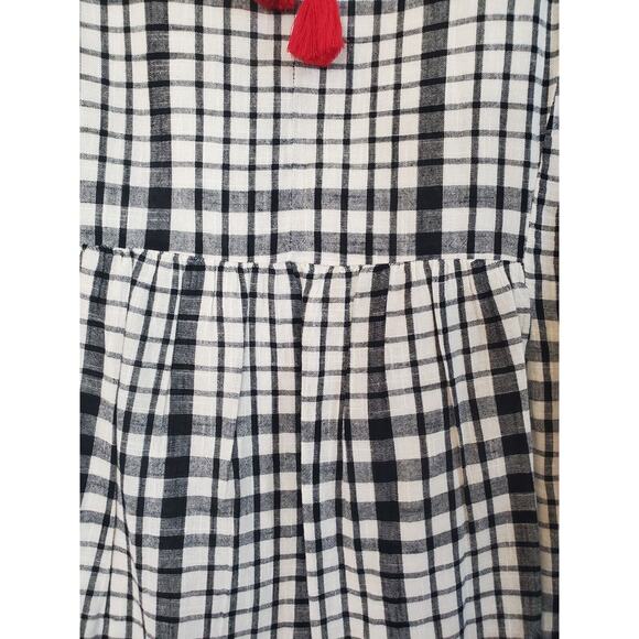 Zara Trafaluc Plaid Embroidered Drop Waist Super Cute Mini Dress, Size Small - Picture 12 of 13